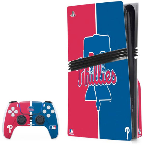 MLB Philadelphia Phillies Split PS5 Pro Disk Bundle  Skin